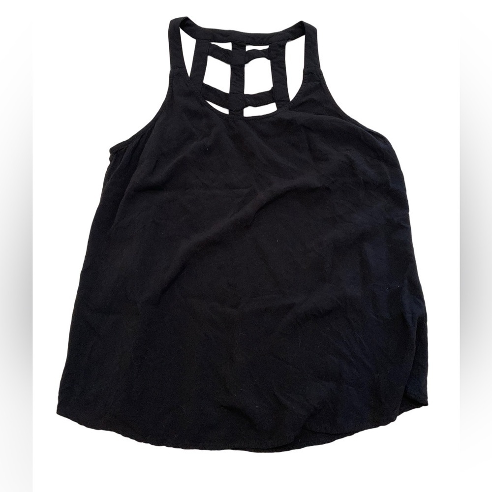 💙 Kismet Black Lattice Strap Tank Top - Size Small
